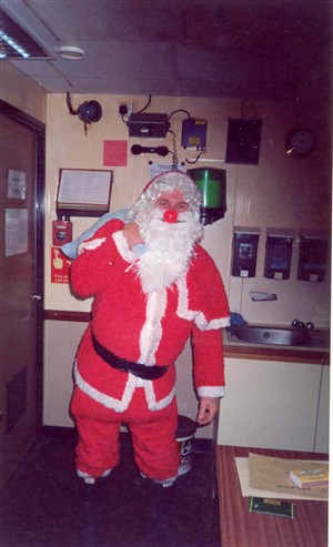 Photo:One of the workers dressed up as Father Christmas