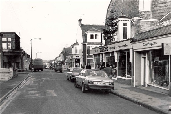 Photo:Fields Menswear and Charringtons, Bells Road Gorleston, 1977