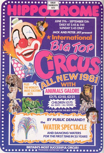 Photo:Advert for the Hippodrome Circus, 1981
