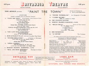 Photo:Britannia Pier theatre programme contents - 'Paint the Town', date unknown?