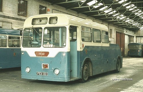 Photo:No 22 (FEX 122) converted to a towing vehicle, seen inside the Caister Road depot