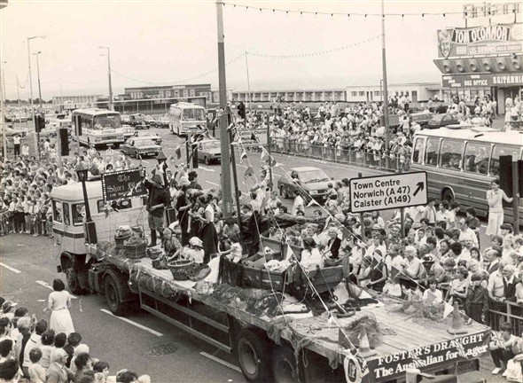Photo:Photograph of Yarmouth Carnival, outside the Britannia Pier, 1984