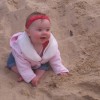 Page link: My granddaughter on her first visit on the beach at Gt Yarmouth