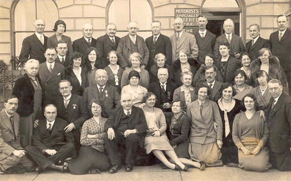 Photo:Postcard showing the Harry Coward Party at the NUT Conference, 1931