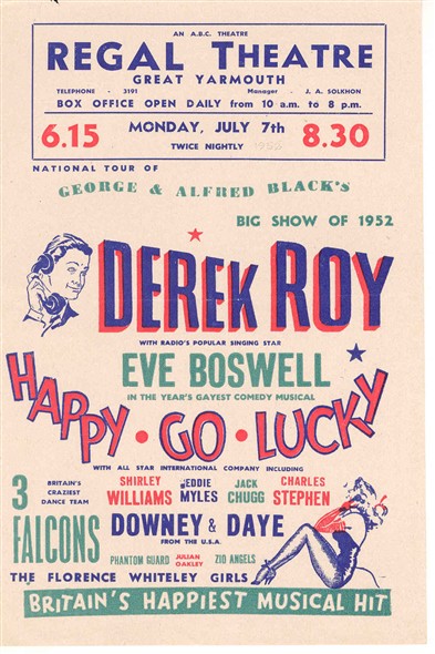 Photo:Regal Theatre programme for Happy Go Lucky, 7th July 1952