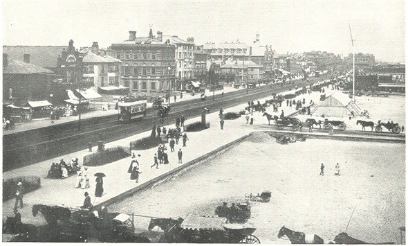 Photo:Photograph of Yarmouth Seafront, with the Sailors' Home top centre